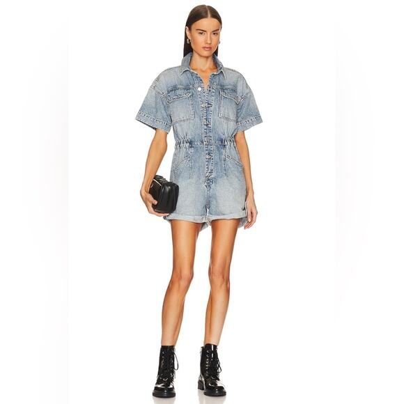 Free People Marci Cuffed Shortalls XS - Picture 2 of 9